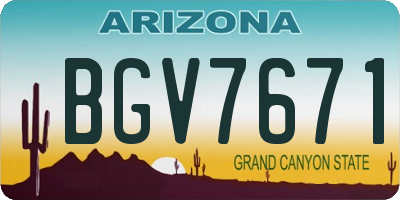 AZ license plate BGV7671