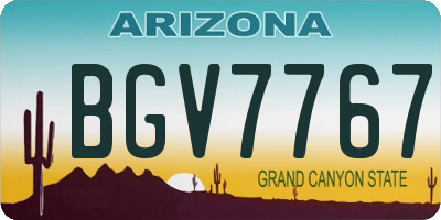 AZ license plate BGV7767