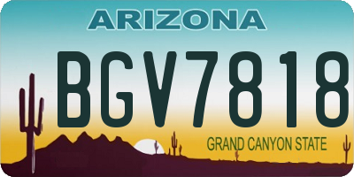 AZ license plate BGV7818