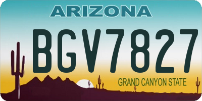 AZ license plate BGV7827