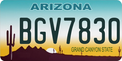 AZ license plate BGV7830