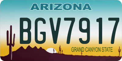 AZ license plate BGV7917