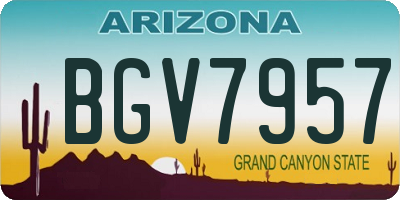 AZ license plate BGV7957