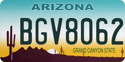 AZ license plate BGV8062