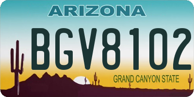 AZ license plate BGV8102