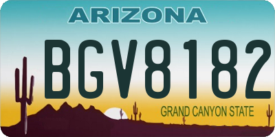 AZ license plate BGV8182