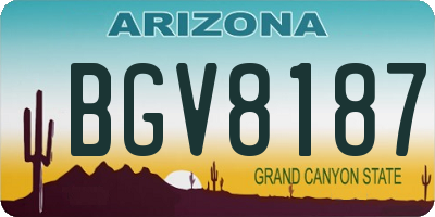 AZ license plate BGV8187