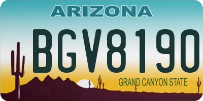 AZ license plate BGV8190