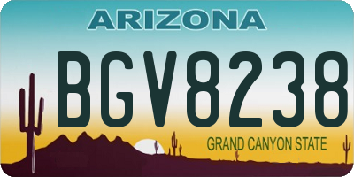 AZ license plate BGV8238