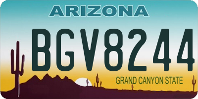 AZ license plate BGV8244
