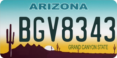 AZ license plate BGV8343