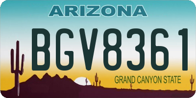 AZ license plate BGV8361