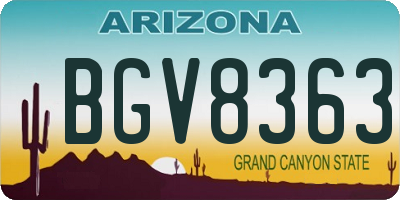AZ license plate BGV8363