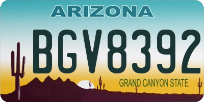 AZ license plate BGV8392