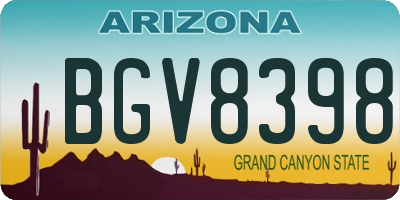 AZ license plate BGV8398