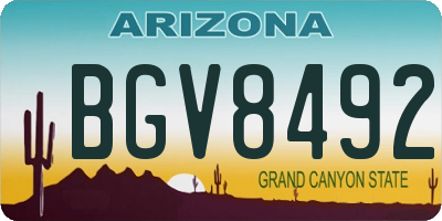 AZ license plate BGV8492