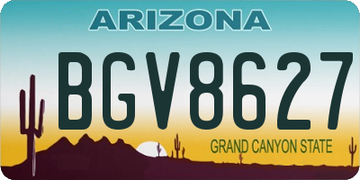 AZ license plate BGV8627