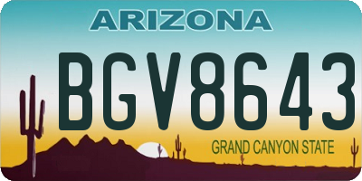 AZ license plate BGV8643