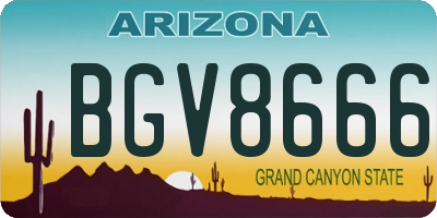 AZ license plate BGV8666