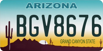 AZ license plate BGV8676