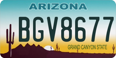 AZ license plate BGV8677