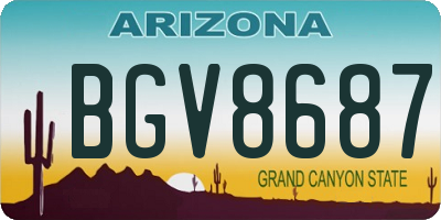 AZ license plate BGV8687