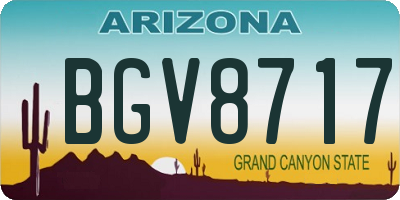 AZ license plate BGV8717