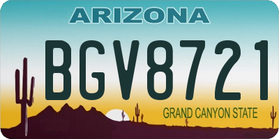 AZ license plate BGV8721
