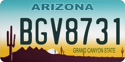 AZ license plate BGV8731