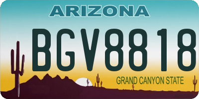 AZ license plate BGV8818