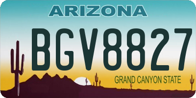 AZ license plate BGV8827