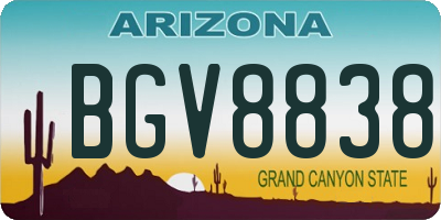 AZ license plate BGV8838