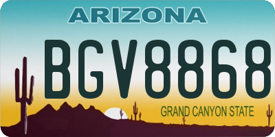 AZ license plate BGV8868