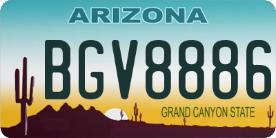 AZ license plate BGV8886