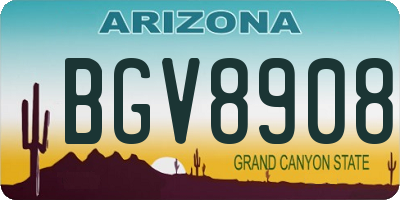 AZ license plate BGV8908