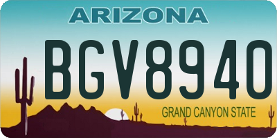 AZ license plate BGV8940