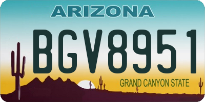 AZ license plate BGV8951