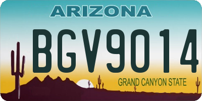 AZ license plate BGV9014