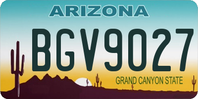 AZ license plate BGV9027