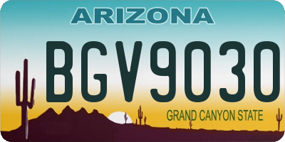 AZ license plate BGV9030