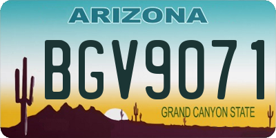 AZ license plate BGV9071