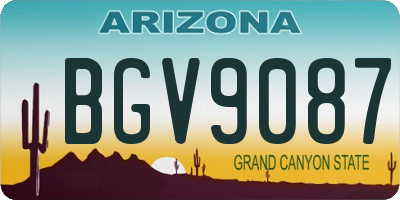 AZ license plate BGV9087