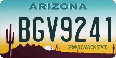 AZ license plate BGV9241