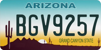 AZ license plate BGV9257
