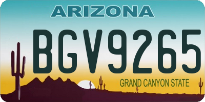 AZ license plate BGV9265