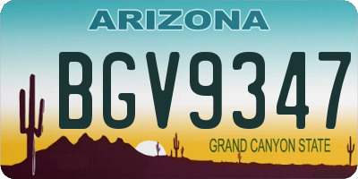 AZ license plate BGV9347