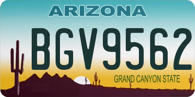 AZ license plate BGV9562