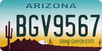 AZ license plate BGV9567