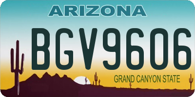 AZ license plate BGV9606
