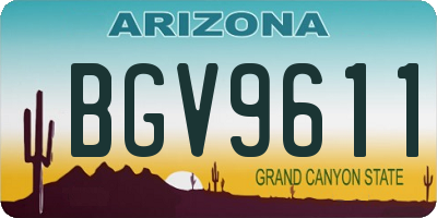 AZ license plate BGV9611